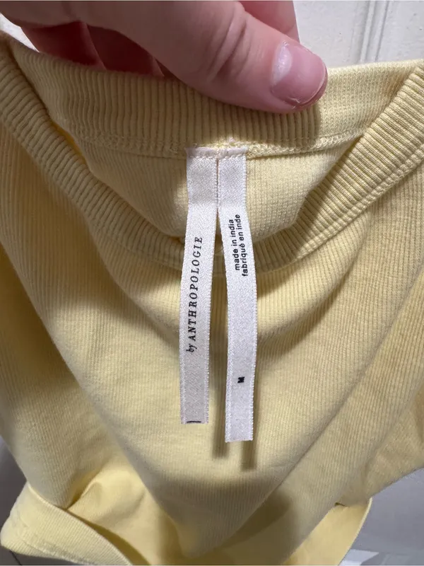 Anthropologie Pale Yellow Ribbed Tank Top - Image 3