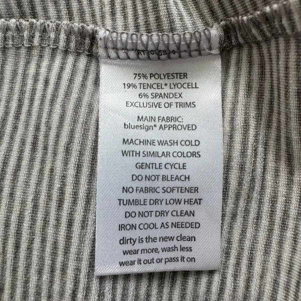 Toad&Co Swifty Long Sleeve Tunic Medium Gray Striped Thumbhole Hiking Gorpcore - Image 7