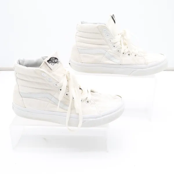 Vans Sk8-Hi High Top Sneakers Off White Canvas Skate Shoes Womens 6.5 - Image 3