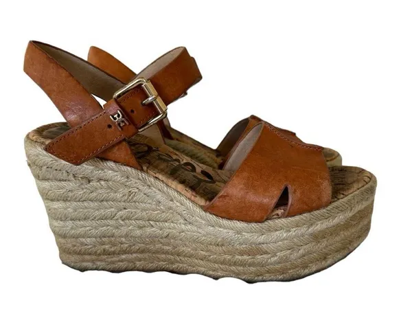 Sam Edelman Congac Leather Maura Wedge Sandal - Image 4