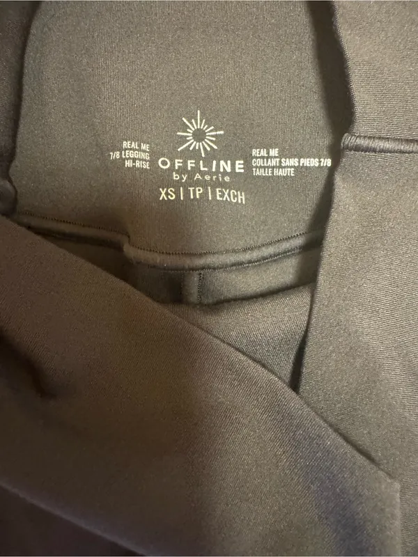 Offline by Aerie Real Me 7/8 High-Rise Leggings XS – Charcoal Gray, Like New - Image 4