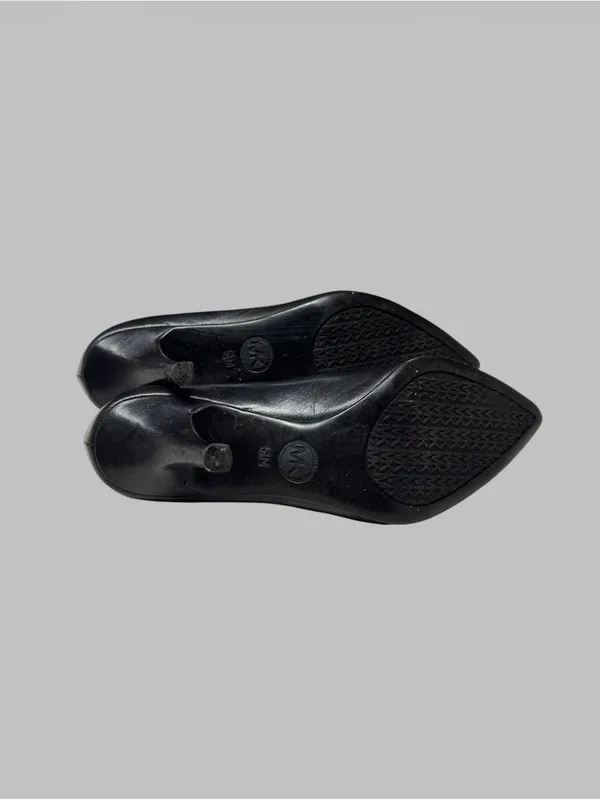 Michael Kors Black Pointed-Toe Leather Pumps - Image 8
