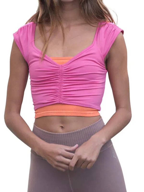 FREE PEOPLE Movement Breathe Deeper Cami Active Workout Yoga in Magenta Minx M - Image 8