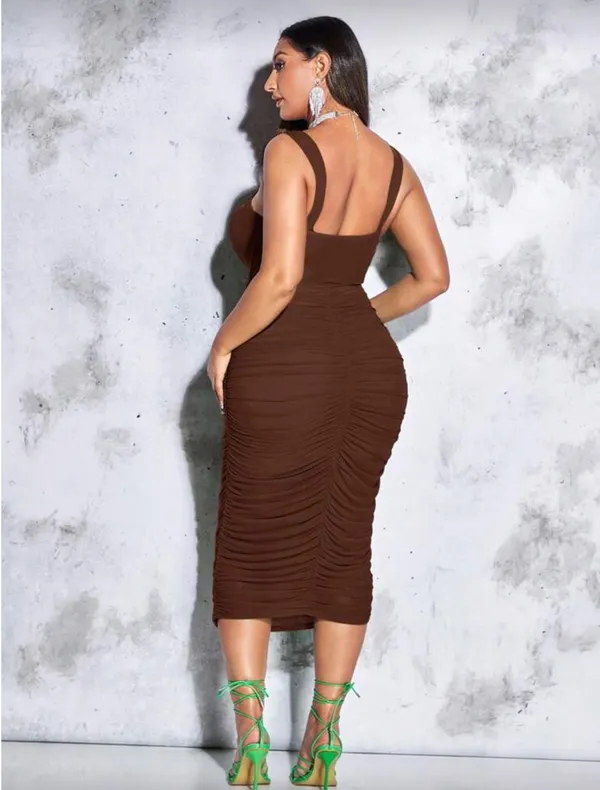 Brown Bodycon Shein Dress  - Image 2