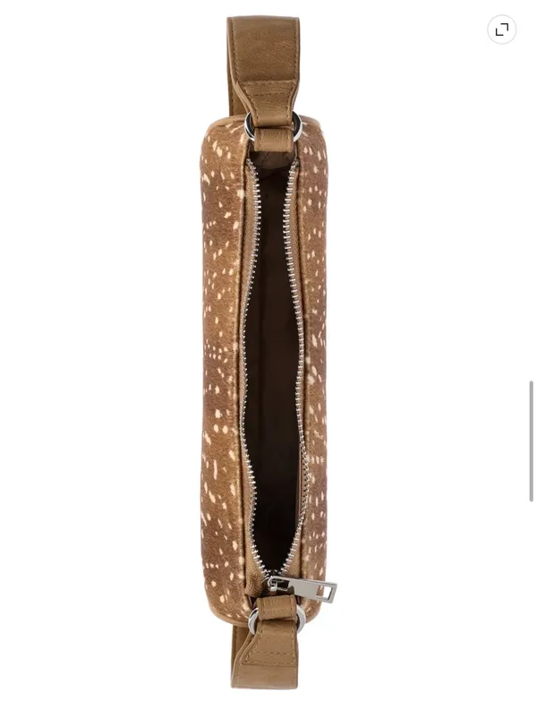 No Boundaries Women's Spotted Brown Shoulder Bag - Chic Cowhide/Doe Look - Image 4