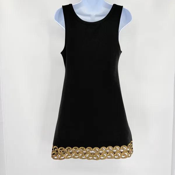 Free People Metallic Embroidered Mini Dress 4 Festival Whimsigoth Boho Black - Image 6