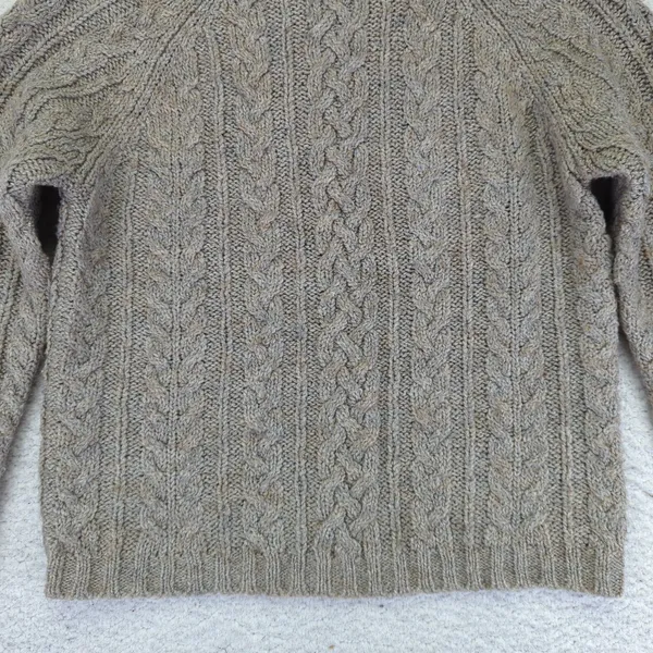 Vintage North Crest Cable Knit Mock Neck Sweater Womens Small Tan Acrylic‎ Wool - Image 4