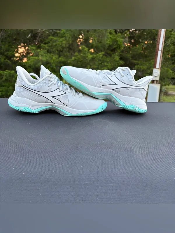 diadora B.Icon 2 AG All Ground Sneakers Athletic Silver Aruba Blue walk Sz 9.5 - Image 3