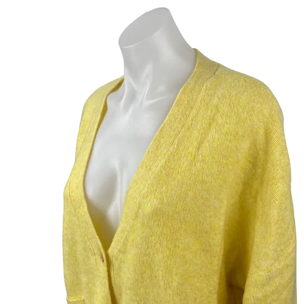 Abercrombie & Fitch Womens Yellow Long Sleeve Button Down Cardigan Sweater Top L - Image 2