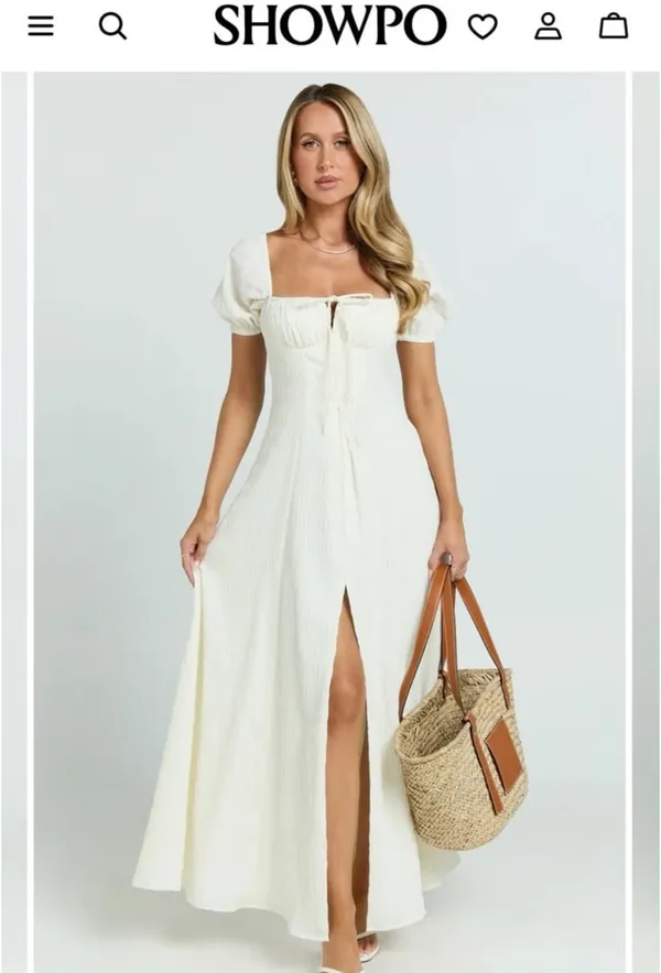 NWT SHOWPO Off White maxi dress size 6 - Image 3