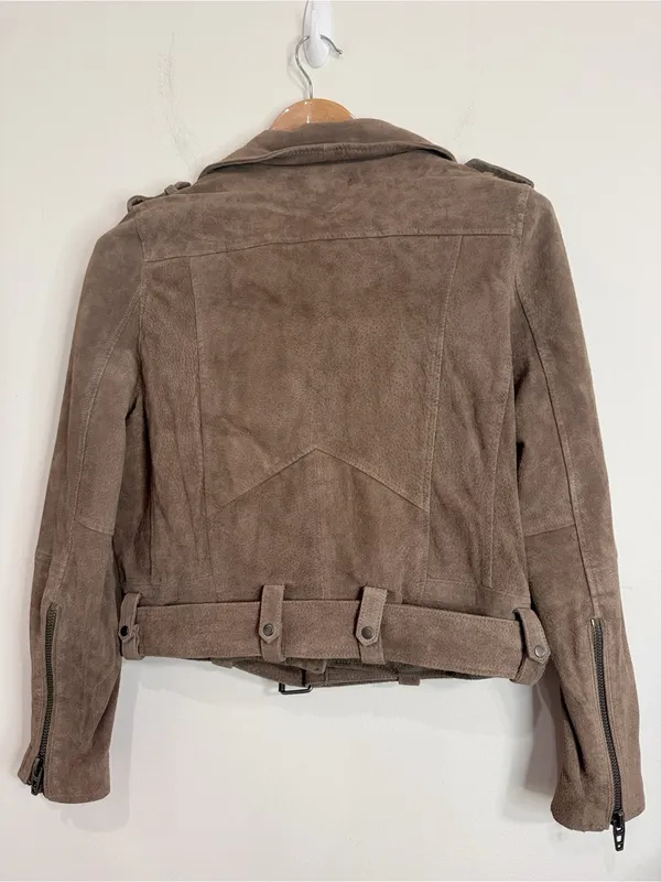 Blank NYC Brown Genuine Suede Moto Biker Jacket size M - Image 3