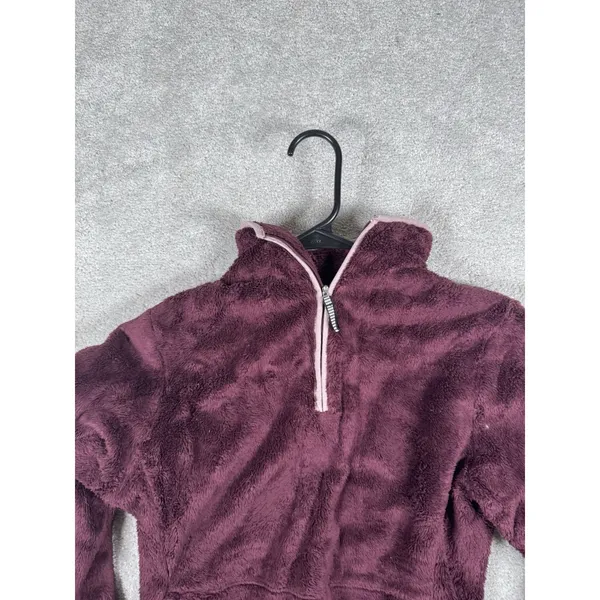 The North Face Women's Small Sherpa Fleece Pullover Sweater Purple 1/4 Zip‎ Soft - Image 11