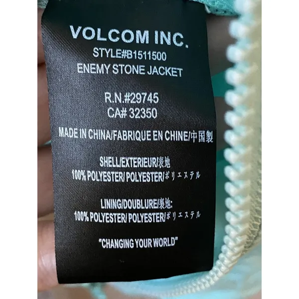 Volcom Hooded Enemy Stone Windbreaker in‎ light blue Sz 8/XS - Image 6