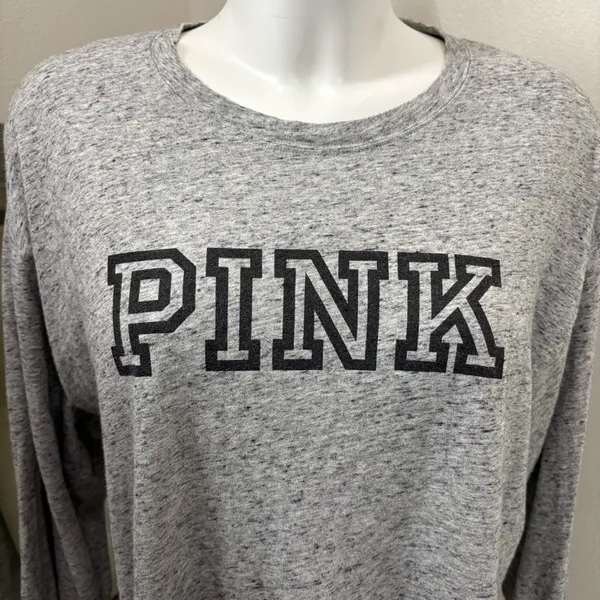 PINK Victoria's Secret Heather Gray Top - Image 4