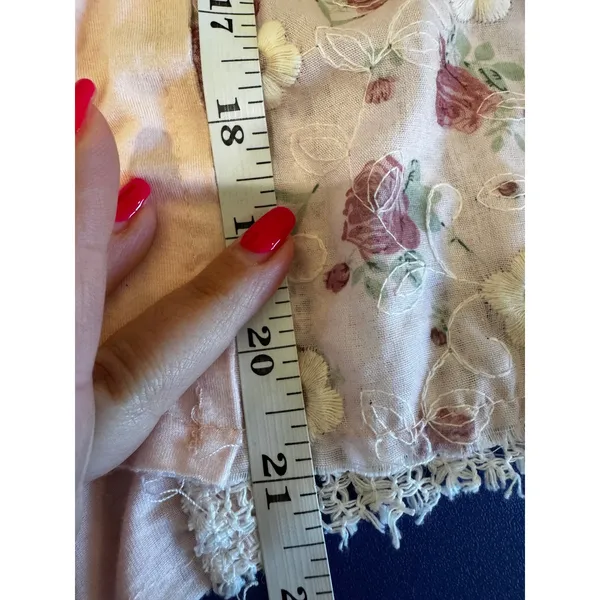 POL Top Womens L Floral Crochet Knit Patchwork Boho Oversized Hippie Whimsigoth‎ - Image 8