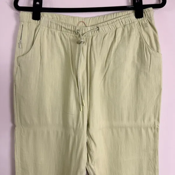 Roark Campover Pants Soft Lime Green Elastic Waist Tapered Leg Womens Medium - Image 8