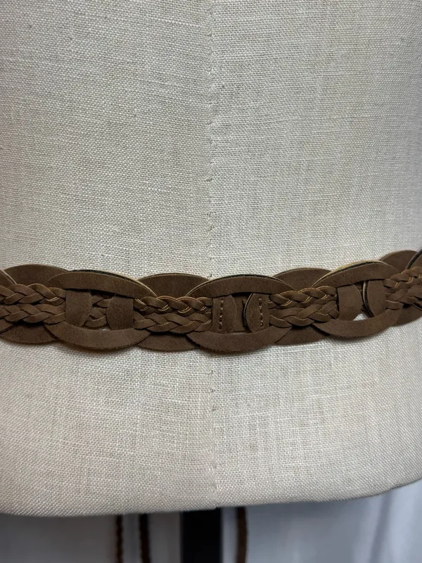 Western boho Woven Braided Waist Belt - Brown NWOT - Image 6