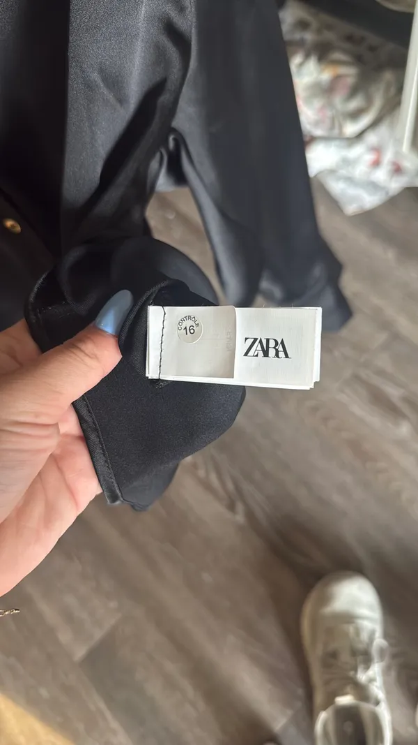 Zara satin effect blouse with thin belt - Image 5