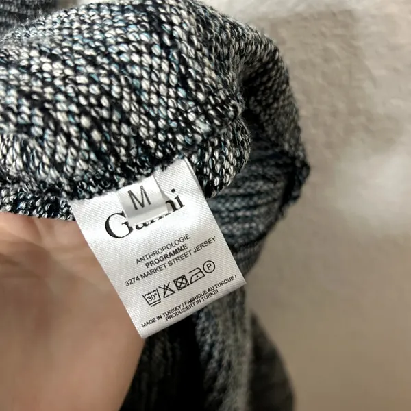 Ganni Anthropologie Pinnacle Tweed Knitted Ruffle Mock Neck Dress Medium - Image 8