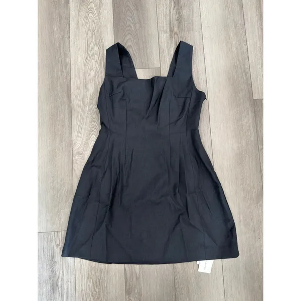 Commense Preppy Bow Backless Tank Charcoal Gray Minimalist Dress NWT Large - Image 3