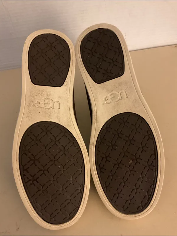 UGG Women's Dark Brown leather High-Top Sneakers with Ribbon Laces US 8.5 - Image 7