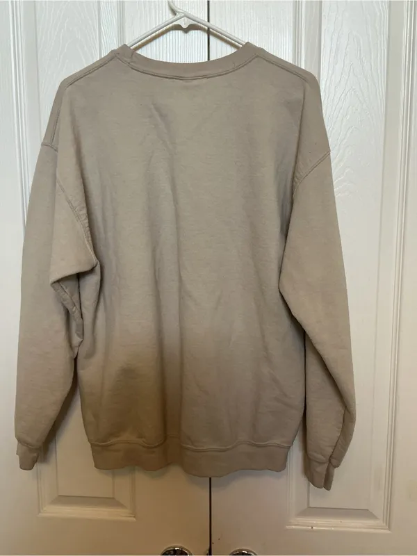 Malibu Crewneck Sweatshirt - Taupe with Pink Logo - Image 8