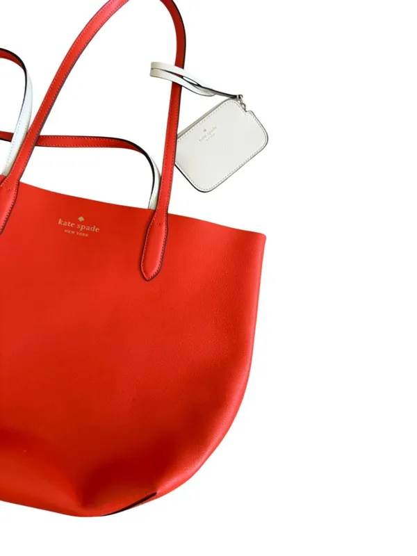 KATE SPADE Orange Creamsicle Reversible Shoulder Tote Bag - Image 5