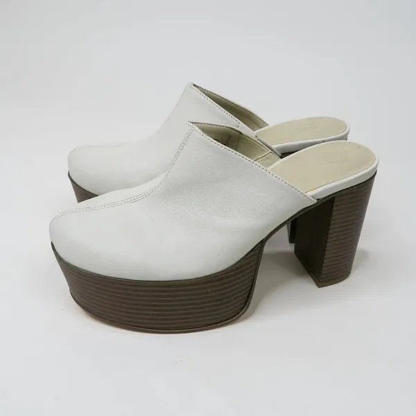 Urban Outfitters Ellie White Platform Mules - Image 2