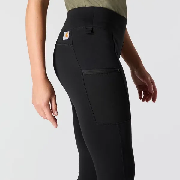 Carhartt Force Lightweight Leggings Women's Medium Black Logo Fitted Stretch - Image 3