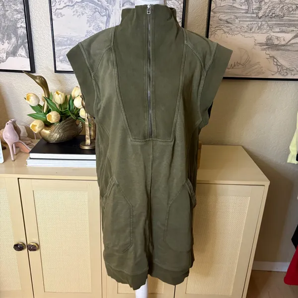DAILY PRACTICE Anthropologie Meru Zip-Front Mini Dress In Green Size large‎ - Image 4