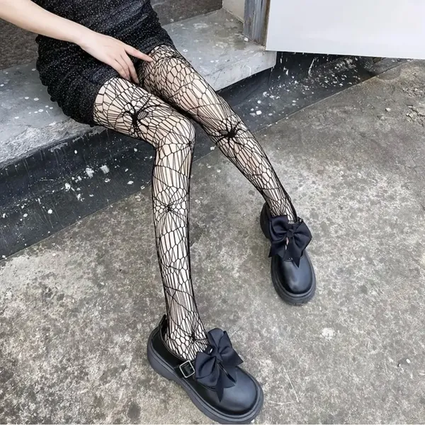 Gothic Spider Jacquard Out Sheer Tights Hollow‎ Out Women’s Pantyhose One Size - Image 12