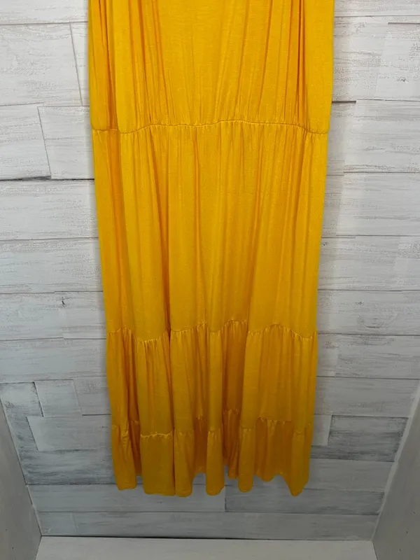 Beach Break Jersey Tiered Midi Sundress in Yellow Size Large - Image 6