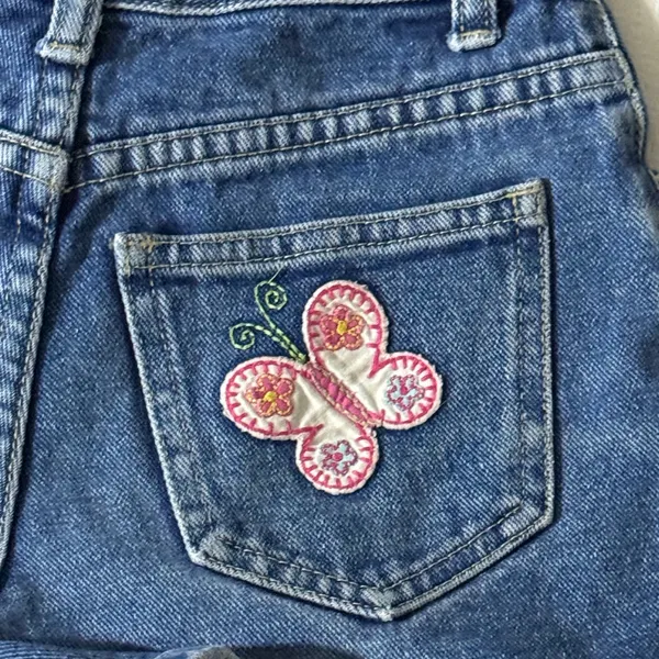 Limited Too Denim Shorts with Pink Floral Embroidery - Image 5