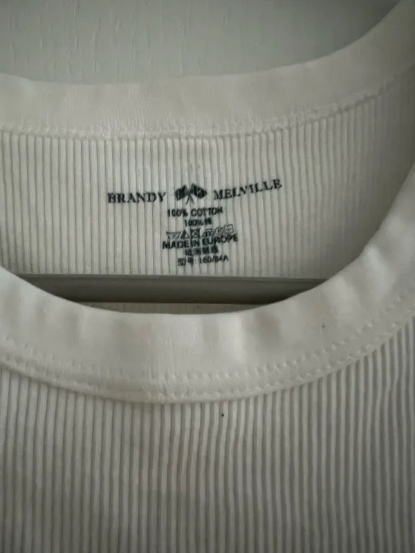 Brandy Melville White Tank Top Ribbed - Image 2