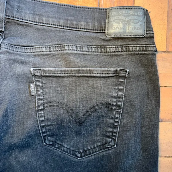 Levis Classic Straight‎ Leg Jeans Womens 20W M Black Denim Pants - Image 12