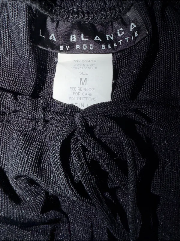 La Blanca Black Sheer Swim Coverup Pants with Drawstring Waist - Image 7