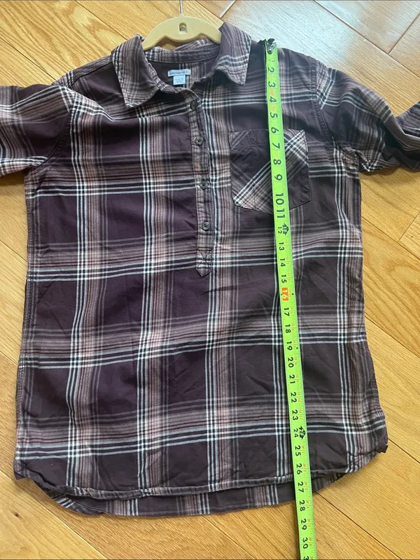 Carhartt Plaid 1/3 Button-Down pullover Shirt 100% cotton workwear shirt - Image 6