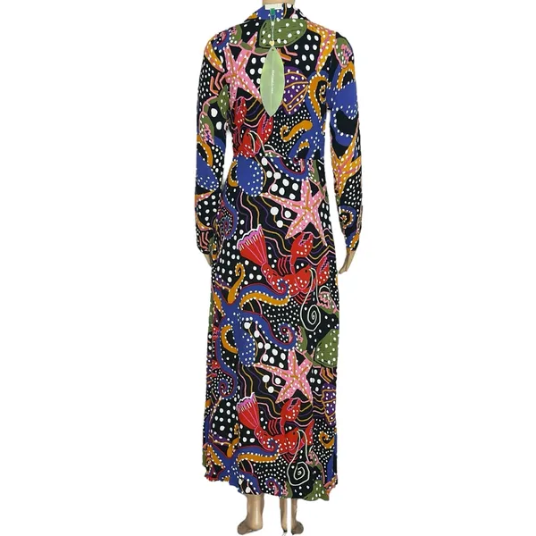 FARM RIO Under The Sea Maxi Dress, Multicolor, XS - Image 12