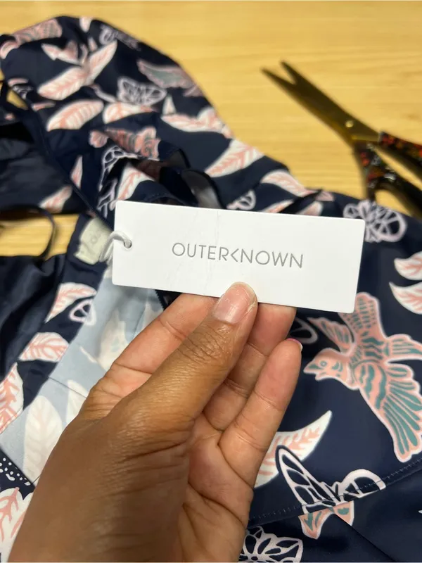 Outerknown Bailey Dress Size 2 Navy Floral Halter Ruffle Mini Dress NWT - Image 13