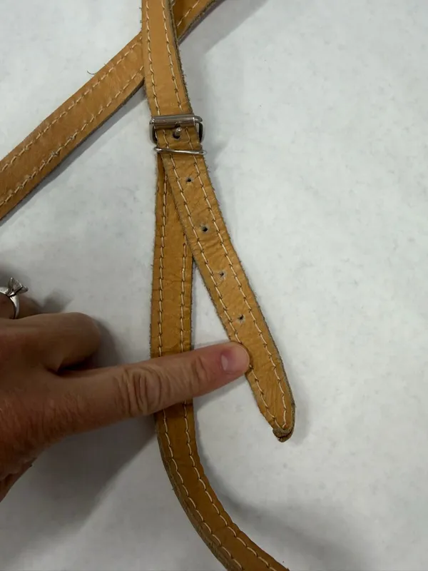 Vintage Y2K Leather Small Crossbody Bag Purse Tan Boho Western Heritage Festival - Image 12