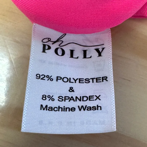 Oh Polly Neon Pink Ruched Bodycon Mini Dress Square Neck Spaghetti Strap US 4 - Image 8