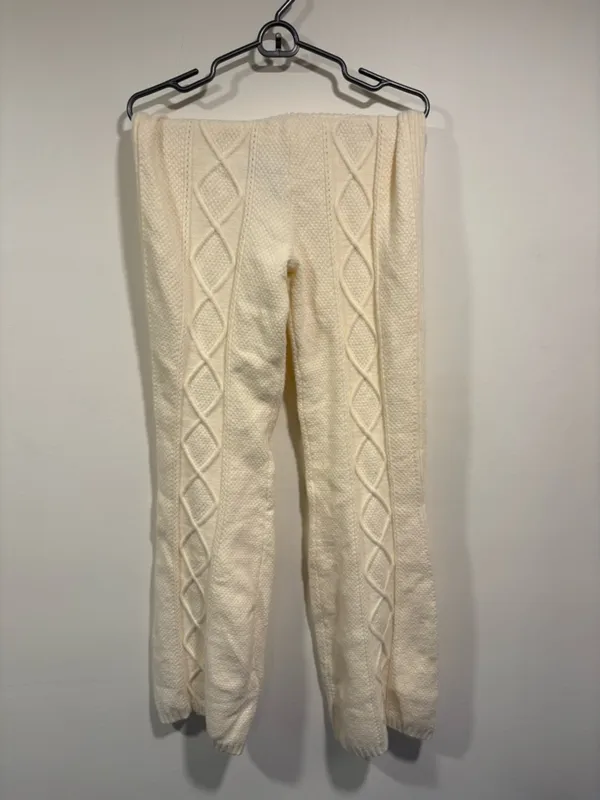 Edikted Ray Cable Stitch Knit Flare Sweater Pants - Image 7