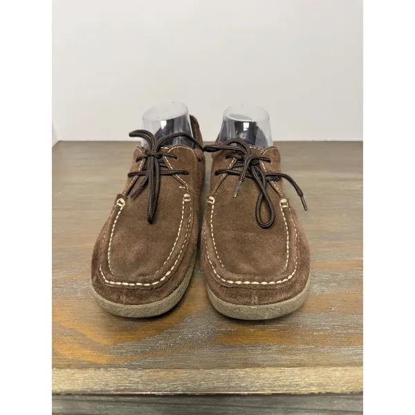 Yellow Box Brown Suede Leather Lace Up Moccasin Shoes Size 9 - Image 6