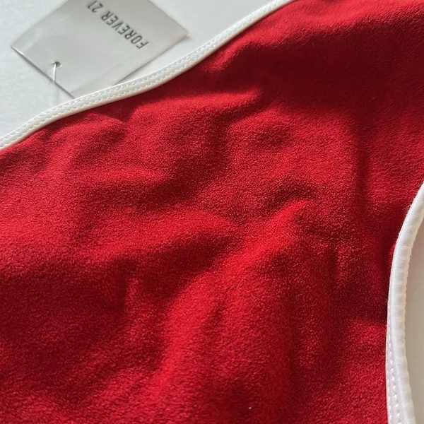 NWT Forever 21 Terry Cloth Red Bikini Bottom‎ Sz M - Image 3