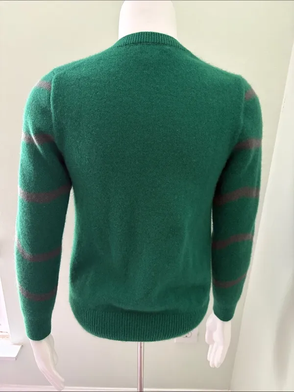 Quince Festive Green Sweater with Ornaments Small - Image 6