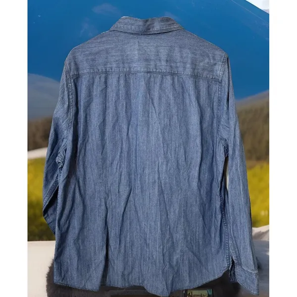 Port Authority Ladies Patch‎ Pockets Embroidered Heavy Duty Denim Shirt - Sz XXL - Image 3