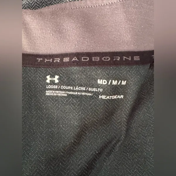 Under Armour Threadborne Teal Herringbone Quarter-Zip EUC Medium - Image 8