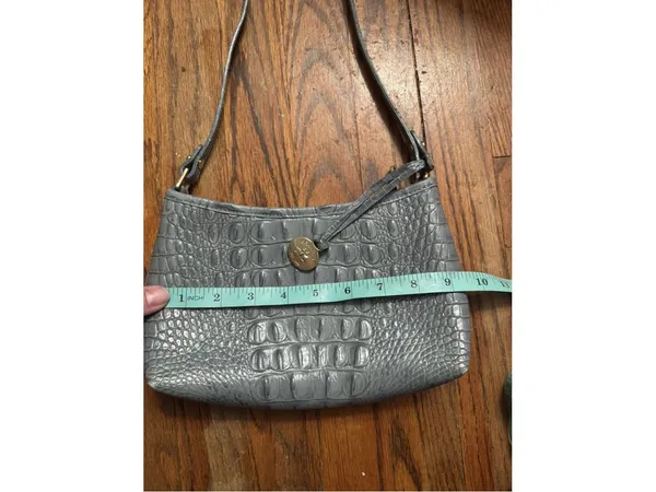 Brahmin Crocodile Embossed Light Blue Mini Shoulder Bag 10” Y2K - Image 8
