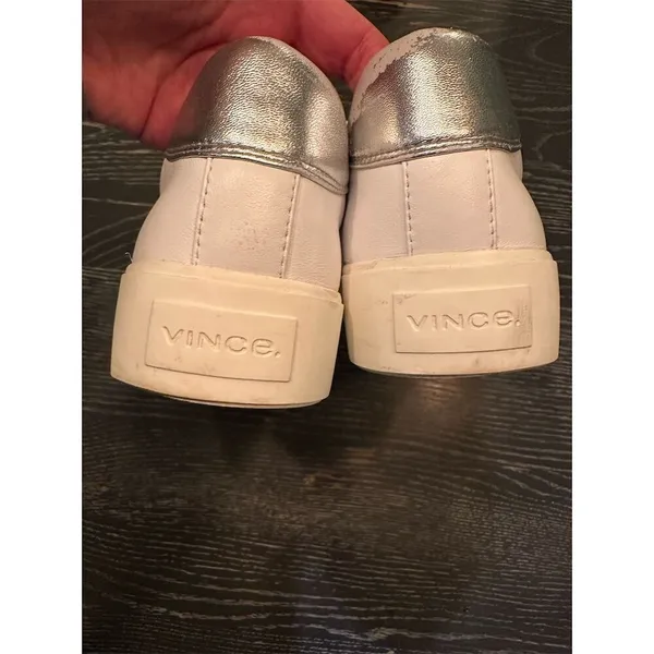 Vince Women's White Leather Lace-Up Sneakers Size 9.5 Casual Fashion - Image 10