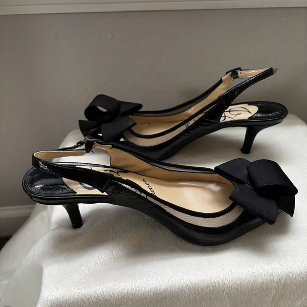 J.‎ Renee Black Patent Pointed Toe Sing Back Garbi Dress Pumps Heels Size 8.5 - Image 5